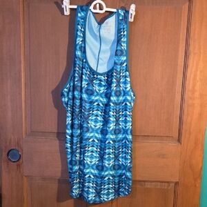 Old Navy Blue Patterned Semi Fitted Tank